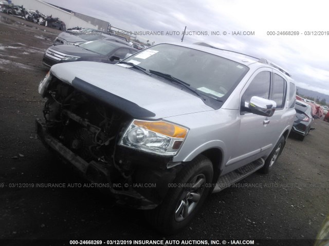 5N1AA0ND4DN604152 - 2013 NISSAN ARMADA SV/SL/PLATINUM SILVER photo 2