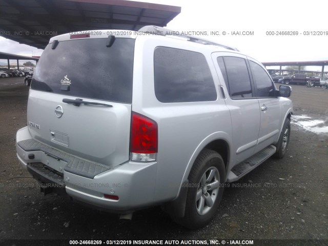 5N1AA0ND4DN604152 - 2013 NISSAN ARMADA SV/SL/PLATINUM SILVER photo 4