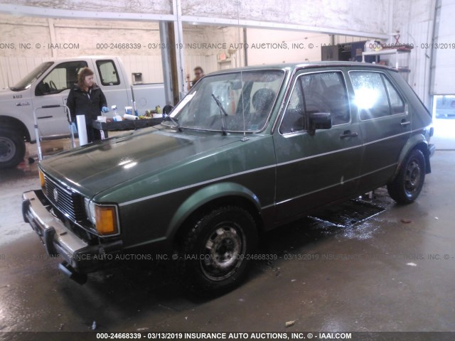 1VWGG9175BV072325 - 1981 VOLKSWAGEN RABBIT LS DELUXE GREEN photo 2