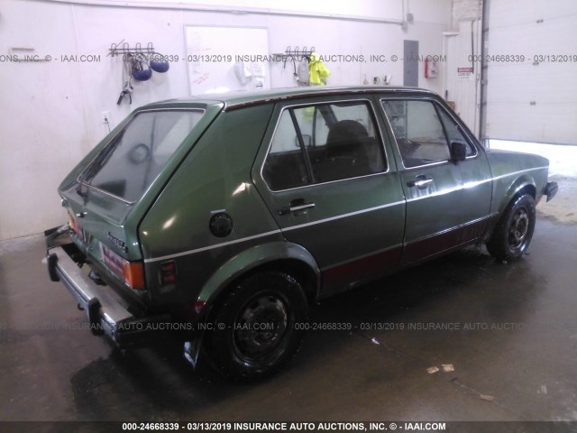 1VWGG9175BV072325 - 1981 VOLKSWAGEN RABBIT LS DELUXE GREEN photo 4