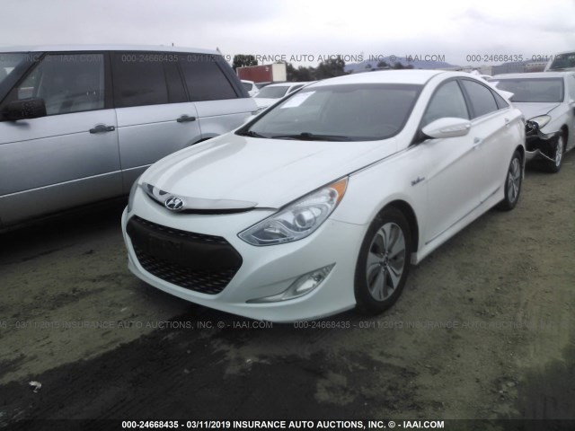 KMHEC4A48DA089513 - 2013 HYUNDAI SONATA HYBRID WHITE photo 2