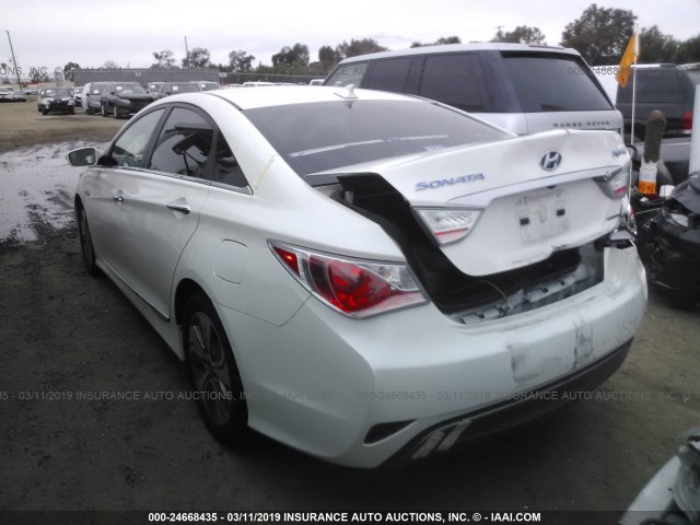 KMHEC4A48DA089513 - 2013 HYUNDAI SONATA HYBRID WHITE photo 3