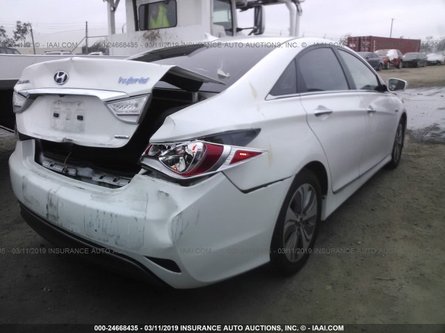 KMHEC4A48DA089513 - 2013 HYUNDAI SONATA HYBRID WHITE photo 4