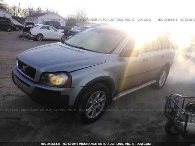 YV1CZ91H341059274 - 2004 VOLVO XC90 T6 SILVER photo 2