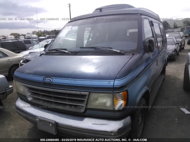 1FDEE14HXPHA13858 - 1993 FORD ECONOLINE E150 VAN BLUE photo 2