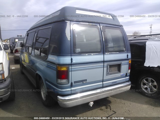 1FDEE14HXPHA13858 - 1993 FORD ECONOLINE E150 VAN BLUE photo 3