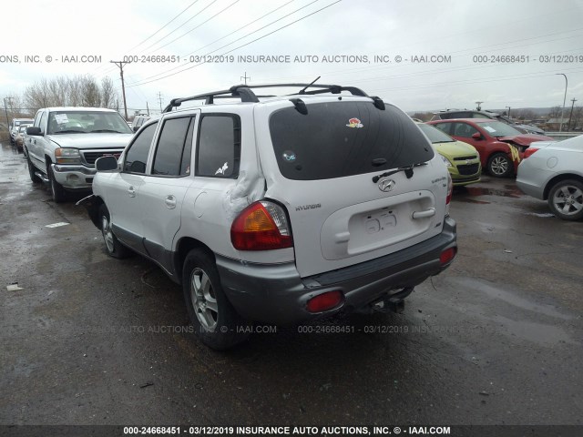 KM8SC73D34U769626 - 2004 HYUNDAI SANTA FE GLS/LX WHITE photo 3