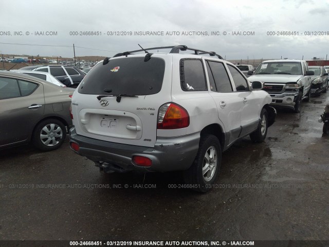 KM8SC73D34U769626 - 2004 HYUNDAI SANTA FE GLS/LX WHITE photo 4