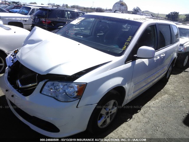 2C4RDGCG4CR247495 - 2012 DODGE GRAND CARAVAN SXT WHITE photo 2