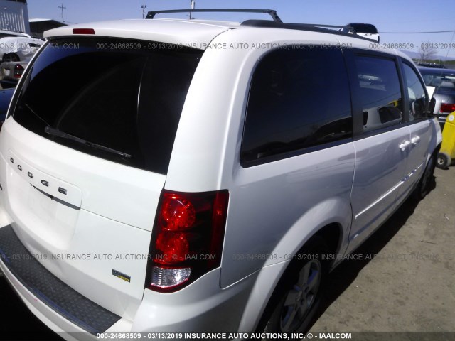 2C4RDGCG4CR247495 - 2012 DODGE GRAND CARAVAN SXT WHITE photo 4