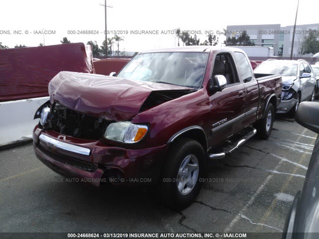 5TBRT34174S454471 - 2004 TOYOTA TUNDRA ACCESS CAB SR5 RED photo 2