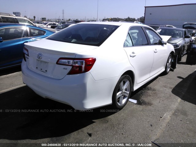 4T1BF1FK5CU103414 - 2012 TOYOTA CAMRY SE/LE/XLE WHITE photo 4