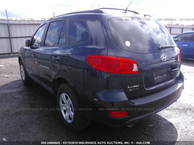 5NMSG73D09H256048 - 2009 HYUNDAI SANTA FE GLS BLUE photo 3