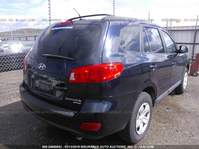 5NMSG73D09H256048 - 2009 HYUNDAI SANTA FE GLS BLUE photo 4