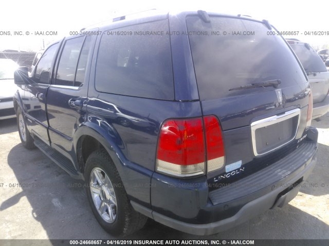 5LMEU88H74ZJ38390 - 2004 LINCOLN AVIATOR 蓝色 照片 3