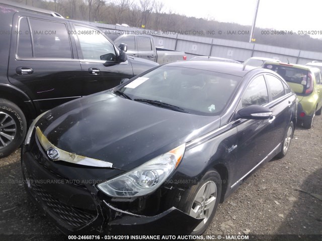 KMHEC4A42CA047594 - 2012 HYUNDAI SONATA HYBRID BLACK photo 2