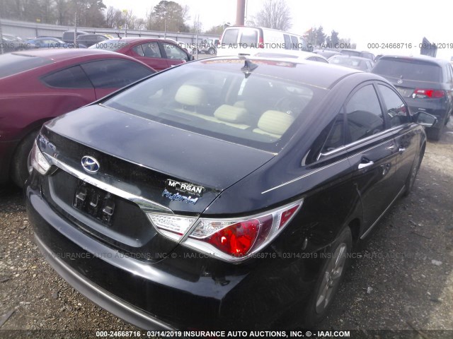 KMHEC4A42CA047594 - 2012 HYUNDAI SONATA HYBRID BLACK photo 4