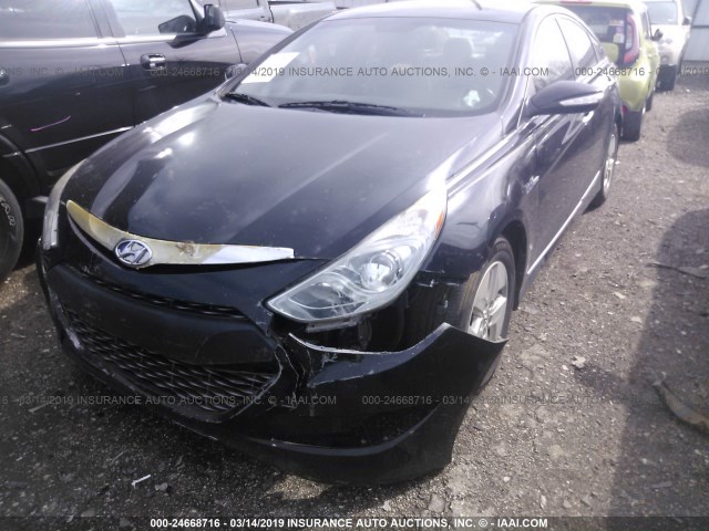 KMHEC4A42CA047594 - 2012 HYUNDAI SONATA HYBRID BLACK photo 6