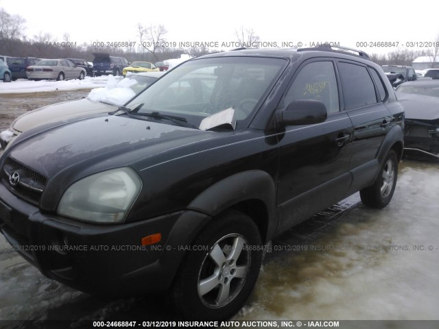 KM8JN72D45U056727 - 2005 HYUNDAI TUCSON GLS/LX BLACK photo 2