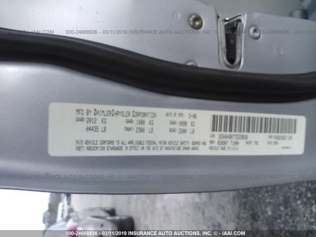 1B3HB48B77D528696 - 2007 DODGE CALIBER SXT SILVER photo 9