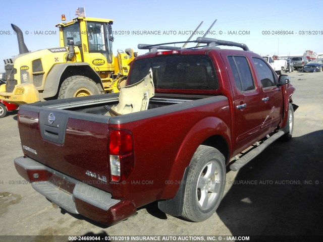 1N6AD07W86C412285 - 2006 NISSAN FRONTIER CREW CAB LE/SE/OFF ROAD RED photo 4