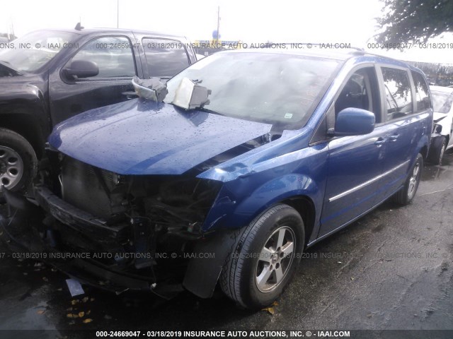 2D4RN5D14AR484693 - 2010 DODGE GRAND CARAVAN SXT BLUE photo 2