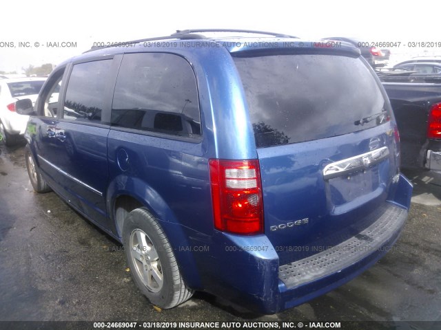 2D4RN5D14AR484693 - 2010 DODGE GRAND CARAVAN SXT BLUE photo 3