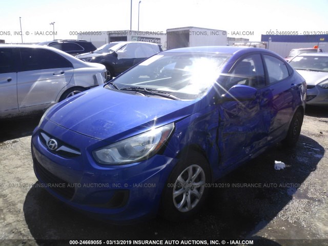 KMHCT4AE9DU307358 - 2013 HYUNDAI ACCENT GLS/GS BLUE photo 2