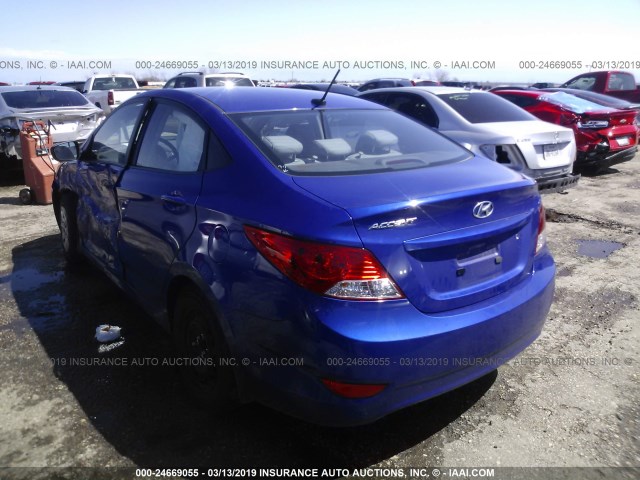 KMHCT4AE9DU307358 - 2013 HYUNDAI ACCENT GLS/GS BLUE photo 3