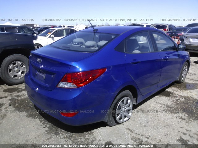 KMHCT4AE9DU307358 - 2013 HYUNDAI ACCENT GLS/GS BLUE photo 4