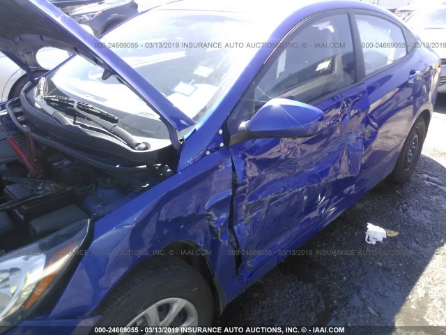 KMHCT4AE9DU307358 - 2013 HYUNDAI ACCENT GLS/GS BLUE photo 6