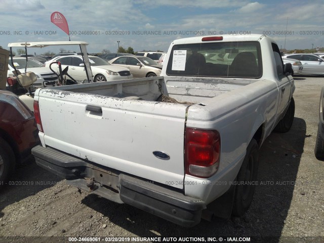 1FTYR10C1YPA09849 - 2000 FORD RANGER WHITE photo 4