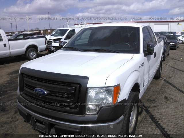 1FTFX1EF3EKE69457 - 2014 FORD F150 SUPER CAB WHITE photo 2