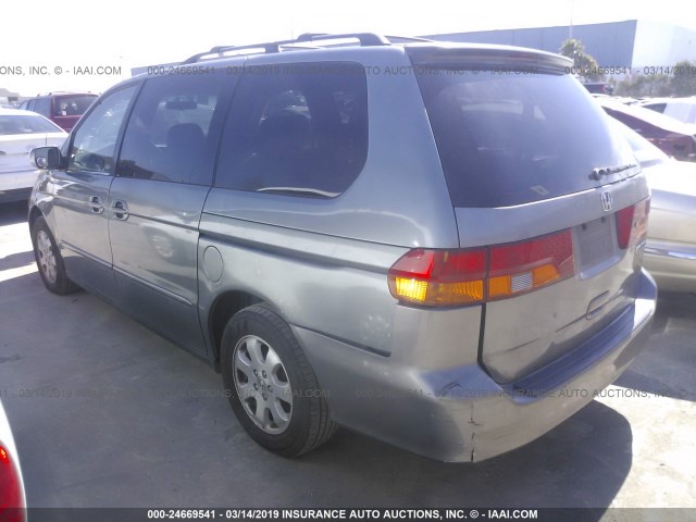 2HKRL18942H528105 - 2002 HONDA ODYSSEY EXL GRAY photo 3