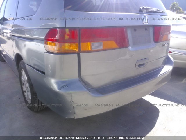 2HKRL18942H528105 - 2002 HONDA ODYSSEY EXL GRAY photo 6