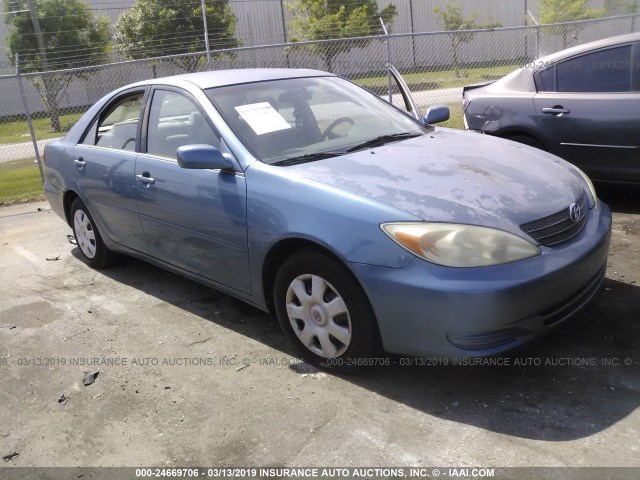 4T1BE32K83U749728 - 2003 TOYOTA CAMRY LE/XLE/SE BLUE photo 1