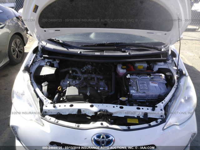 JTDKDTB30D1546478 - 2013 TOYOTA PRIUS C WHITE photo 10