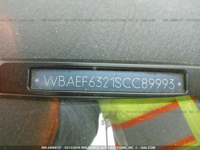 WBAEF6321SCC89993 - 1995 BMW 840 CI AUTOMATIC BLACK photo 9