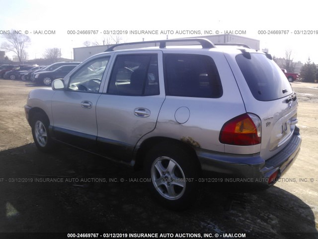 KM8SC73D03U443765 - 2003 HYUNDAI SANTA FE GLS/LX SILVER photo 3