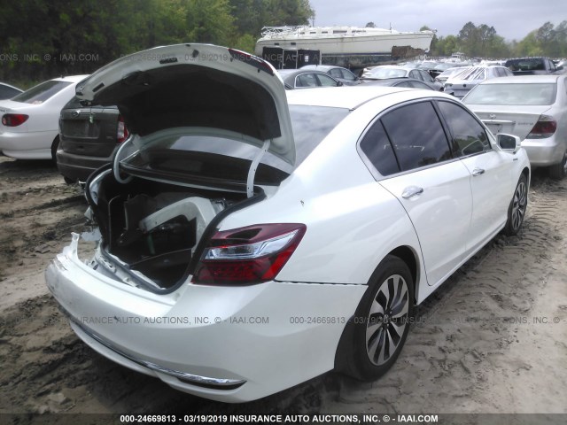 JHMCR6F37HC014705 - 2017 HONDA ACCORD HYBRID WHITE photo 4