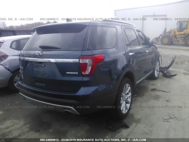 1FM5K7F80GGC49501 - 2016 FORD EXPLORER LIMITED BLUE photo 4