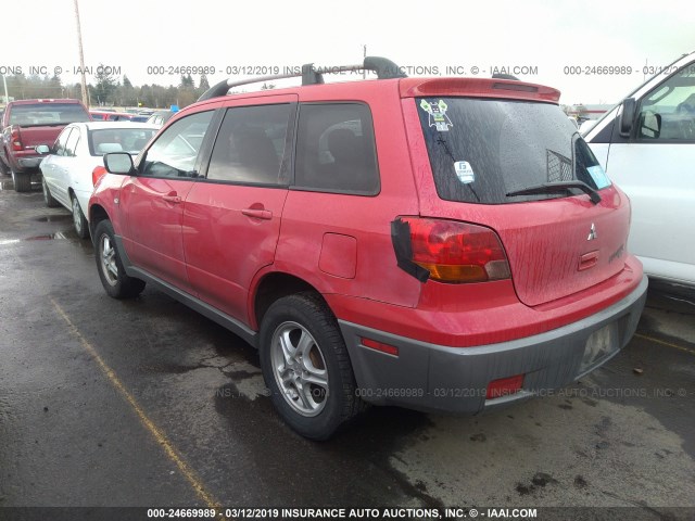 JA4LZ31G63U111742 - 2003 MITSUBISHI OUTLANDER LS RED photo 3