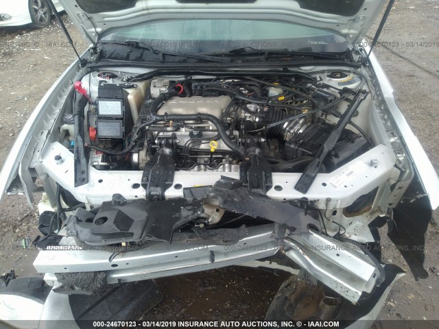 2G1WW12E629324904 - 2002 CHEVROLET MONTE CARLO LS ვერცხლისფერი ფოტო 10