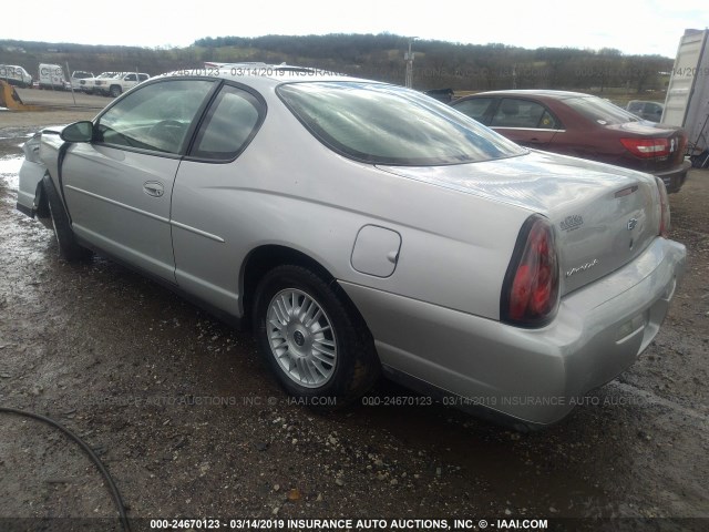 2G1WW12E629324904 - 2002 CHEVROLET MONTE CARLO LS ვერცხლისფერი ფოტო 3