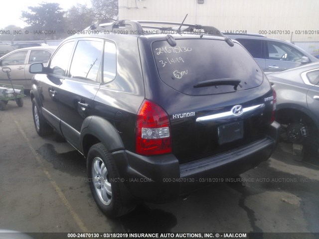 KM8JN12DX7U633907 - 2007 HYUNDAI TUCSON SE/LIMITED BLACK photo 3