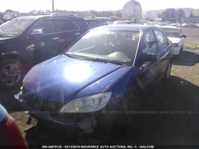 2HGES16325H556581 - 2005 HONDA CIVIC DX VP Կապույտ լուսանկար 2
