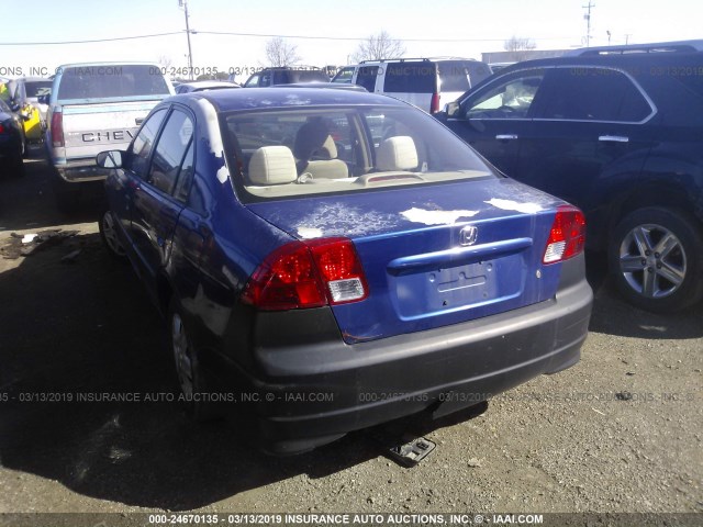 2HGES16325H556581 - 2005 HONDA CIVIC DX VP Կապույտ լուսանկար 3