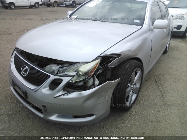 JTHBE96S870019248 - 2007 LEXUS GS 350 SILVER photo 6