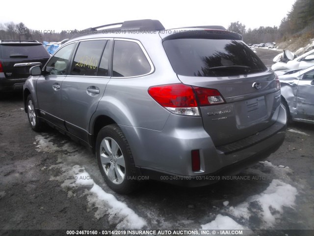 4S4BRBCC5B3331315 - 2011 SUBARU OUTBACK 2.5I PREMIUM GRAY photo 3