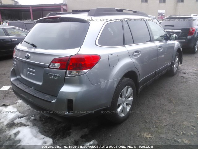 4S4BRBCC5B3331315 - 2011 SUBARU OUTBACK 2.5I PREMIUM GRAY photo 4